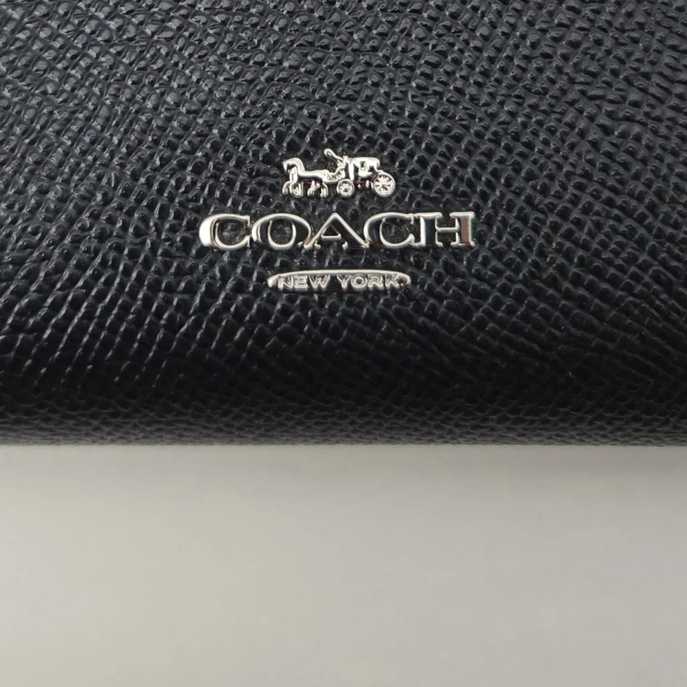 Coach Womens Medium Corner Zip Black Wallet - Picture 6 of 6